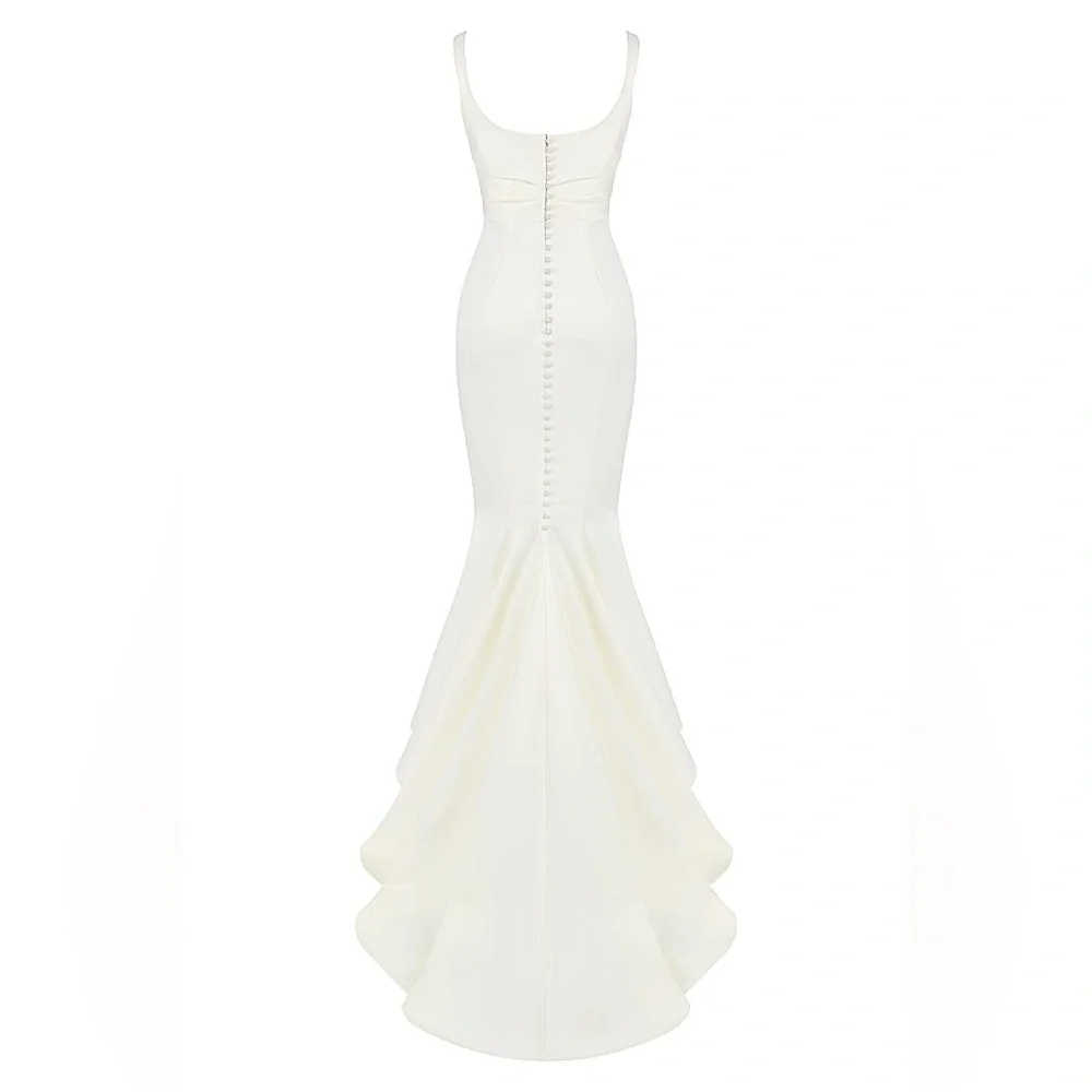 HOUSE OF CB 'Emilie' Off White Satin Mermaid Bridal Gown NWOT size XS - Picture 3 of 17